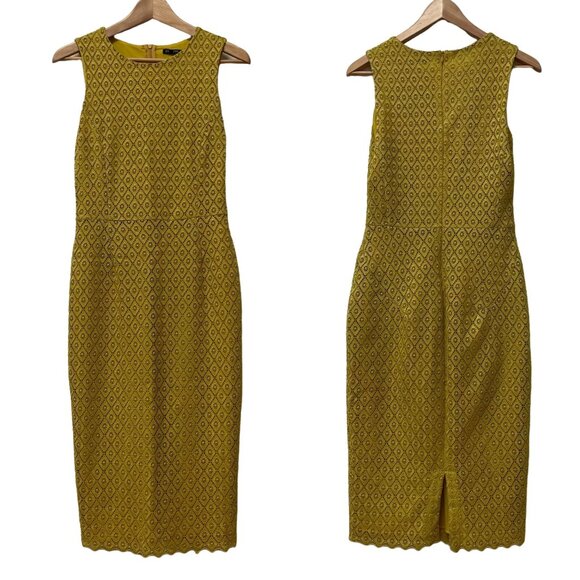 Zara Basic Mustard Yellow Crochet Slim Summer Dress sz Medium - Picture 1 of 6